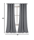 KEQIAOSUOCAI Medium Gray Blackout Curtains Drapes 108 Inch Length for Bedroom...