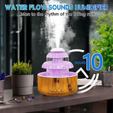 Humidifier for Bedroom, Water Flowing Cool Mist Humidifier, Waterfall Air Hum...