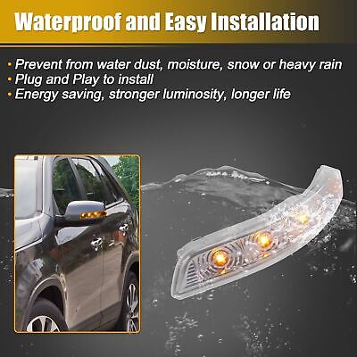 X AUTOHAUX 1 Pair Car 3 LED Front Left and Right Side Mirror Turn Signal Ligh...