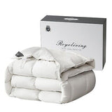 Royoliving Premium Goose Feathers Down Comforter Twin Size All Season Medium ...