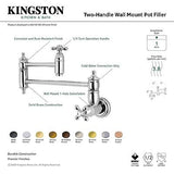 Kingston Brass KS3102AX Restoration Pot Filler, 13 Inch Length, Polished Brass