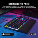 Corsair K60 RGB Pro SE Mechanical Gaming Keyboard - CHERRY Black