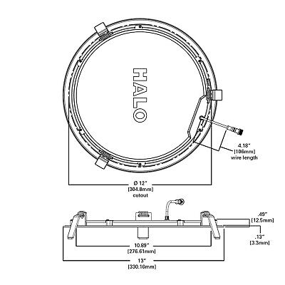 HALO HLB12LS9FSE010MWR Canless Large LED Recessed Light Selectable 2700K, 300...