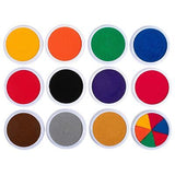 READY 2 LEARN Jumbo Circular Washable Stamp Pads - Craft - Set of 12 Colors -...