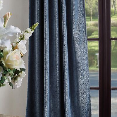 Martha Stewart Naples Chenille Solid Back Tab Window Curtain Panel Pair, 95, ...