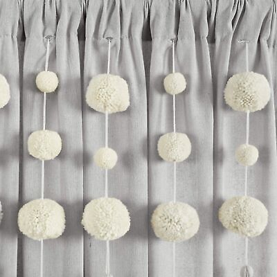 Lush Decor Boho Pom Pom Tassel Linen Window Curtain Panel (Single Panel), 84"...