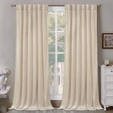 BGment Cream Beige Velvet Curtains 96 Inch for Bedroom, Thick Thermal Insulat...