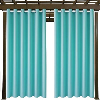 Waterproof Outdoor Curtain W84 x L120 - Grommet Top Sunlight Blocking Window ...