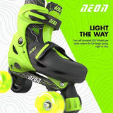 Yvolution 4 Adjustable Sizes Roller Skates Light Up Wheels for Girls Boys for...