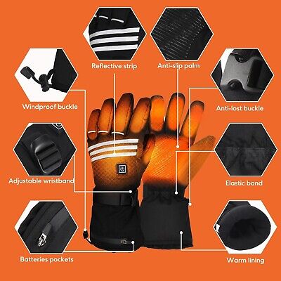 Heated Gloves for Men Women, Rechargeable 5000mAh Windproof Battery Electric ...