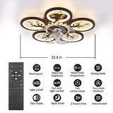 22.8 Inch Flower Ceiling Fan with Lights Remote Control, Silent 6 Speed 3 Col...