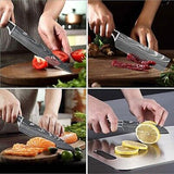 KEPEAK Kitchen Knife Set 5 piece, Chef Knife Santoku Cleaver Paring Knives Hi...