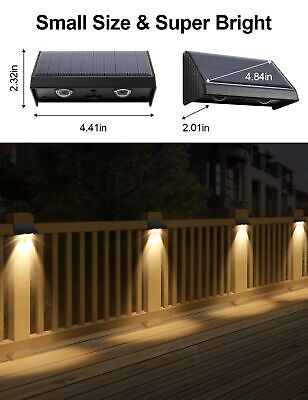 12 Pack Solar Powered Fence Lights Outdoor Wall Mount LED Decorative Waterpro...