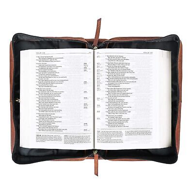 Leather Bible Cover Book Cover Planner Cover with Handle and Back Pocket Size...