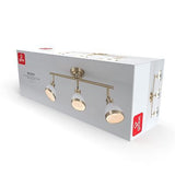 Globe Electric 64000003 22" 3-Light Track Lighting, Matte Brass, Matte White ...