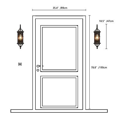 18.5" H Copper Outdoor Wall Lights Exterior Waterproof Wall Sconce Light Fixt...