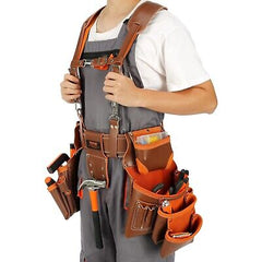 VEVOR Tool Belt Suspenders, 19 Pockets, 29-54 inches Adjustable Waist Size, T...