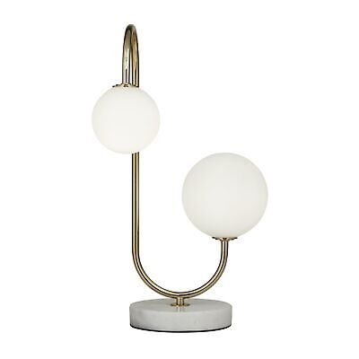 Deco 79 Metal Room Table Lamp Orb 2 Light Accent Lamp with Marble Base, Lamp ...