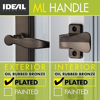 Ideal Security Door Lever with Deadbolt Lock for Out-Swinging Doors, Oiled Ru...