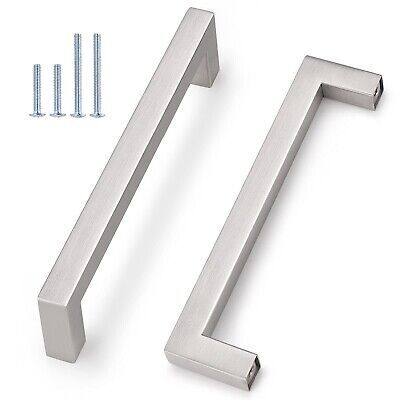 Probrico Stainless Steel Kitchen Cabinet Square Handles Brushed Nickel 5 in H...