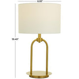 Deco 79 Metal Room Table Lamp Arched Accent Lamp with Drum Shade, Lamp 7" x 7...