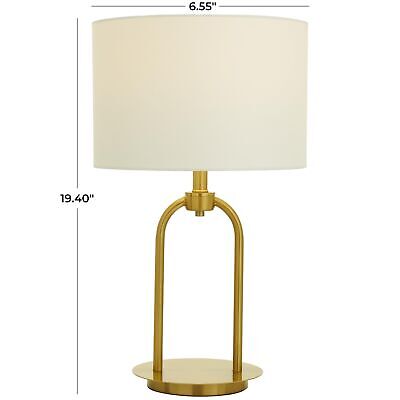 Deco 79 Metal Room Table Lamp Arched Accent Lamp with Drum Shade, Lamp 7" x 7...