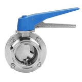 DERNORD Butterfly Valve with Blue Trigger Handle Stainless Steel 304 Tri Clam...