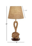 Deco 79 Jute Rope Room Table Lamp Twisted Rope Accent Lamp with Linen Shade, ...