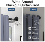 Black Industrial Curtain Rods, Outdoor Blackout Curtain Rod, Wrap Around Heav...