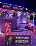 53 FT Icicle Lights for Outside, 486 LED Icicle Christmas Lights Outdoor Plug...