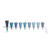 Yair Emanuel Anodized Aluminum Hanukkah Menorah with Blue & Turquoise Cones