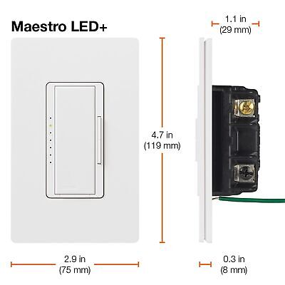 Lutron Maestro LED+ Dimmer Switch Kit for Dimmable LED, Halogen and Incandesc...