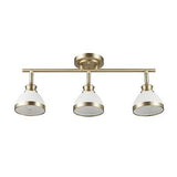 Globe Electric 64000003 22" 3-Light Track Lighting, Matte Brass, Matte White ...