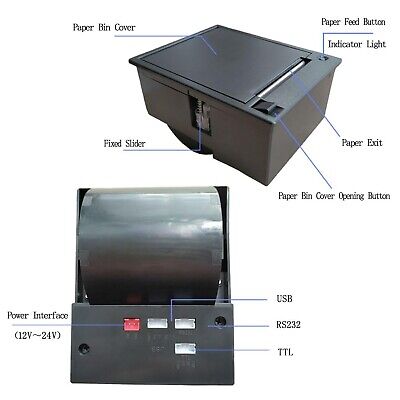 58MM Thermal Printer SCM/PLC Serial Port Thermal Sticker Label Printer RS232/...