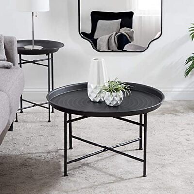 Kate and Laurel Mahdavi Modern Coffee Table, 26 x 26 x 25.5x25.5x15.5, Black