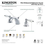 Kingston Brass KB948B Victorian Mini Spread Lavatory Faucet, Brushed Nickel, ...