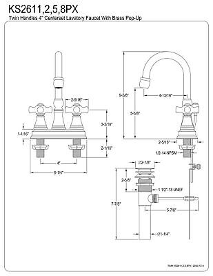 Kingston Brass KS2611PX Governor 4-Inch Centerset Lavatory Faucet with Brass ...