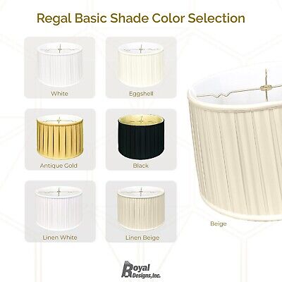 Royal Designs BS-748-14LNBG Shallow Drum English Bo X Pleat Basic Lamp Shade,...