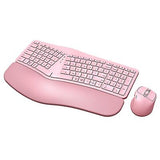 MK960 Ergonomic Wireless Keyboard Mouse Combo, Bluetooth/2.4G Split Design Ke...