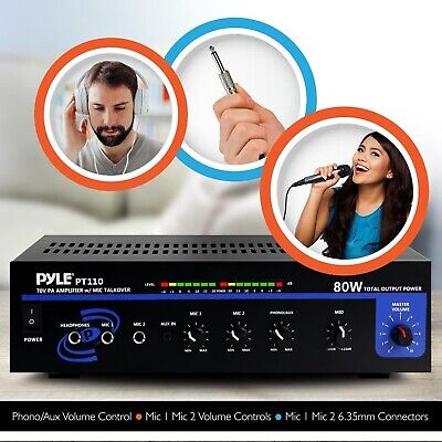 Pyle Home Compact Public Address Mono Amplifier - Professional 50W Mini Home ...