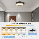 Modern Dimmable Gold and Black Flush Mount Ceiling Light, Minimalist LED Ligh...