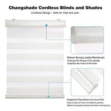 Changshade Cordless Zebra Roller Shade with Valance, Double Layered Window Bl...