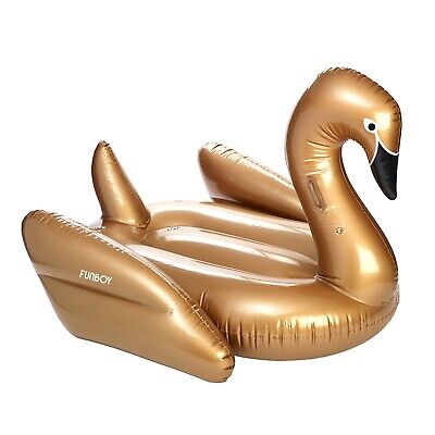 FUNBOY Giant Inflatable Gold Swan Pool Float, Luxury Float for Summer Pool Pa...