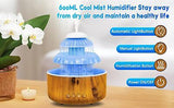 Humidifier for Bedroom, Water Flowing Cool Mist Humidifier, Waterfall Air Hum...