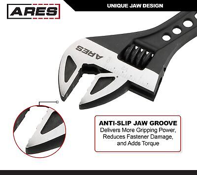 ARES 79005-15-Inch Adjustable Wrench - 2-Inch Jaw Capacity - Chrome Vanadium ...