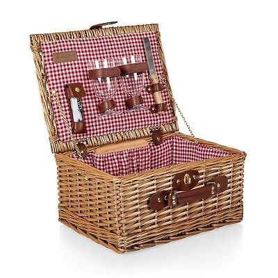 PICNIC TIME Classic Wine & Cheese Picnic Basket, Wine Picnic Set, Romantic Pi...