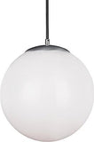 Generation Lighting 6024EN3-04 Hanging Globe One Light Pendant, Satin Aluminu...