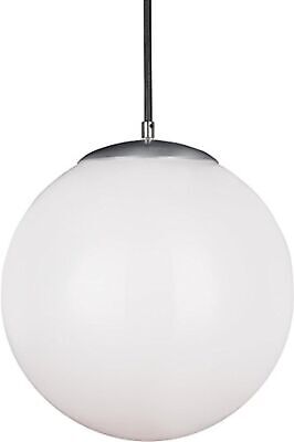 Generation Lighting 6024EN3-04 Hanging Globe One Light Pendant, Satin Aluminu...