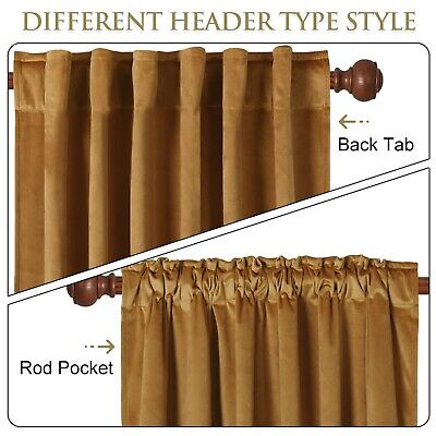 StangH 120 inches Extra Long Gold Brown Velvet Curtains for Living Room, Back...