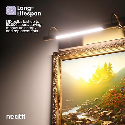 Neatfi Modern Metal LED Art and Picture Lamp, Adjustable Angle, Dimmable Disp...